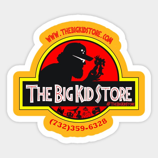 The Big Kid Store Jurassic Shirt Sticker by RoswellWitness